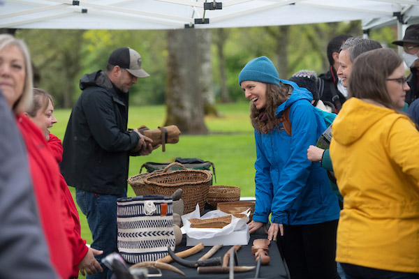 Visitors perusing the booths at the Camas Fest