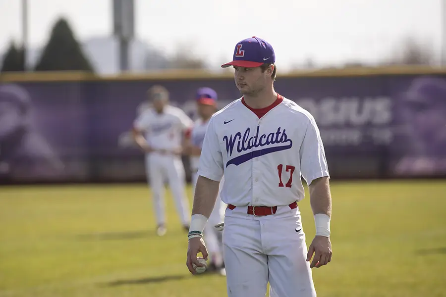 Nathan on the baseball field.