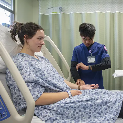 nursing students in the lab.