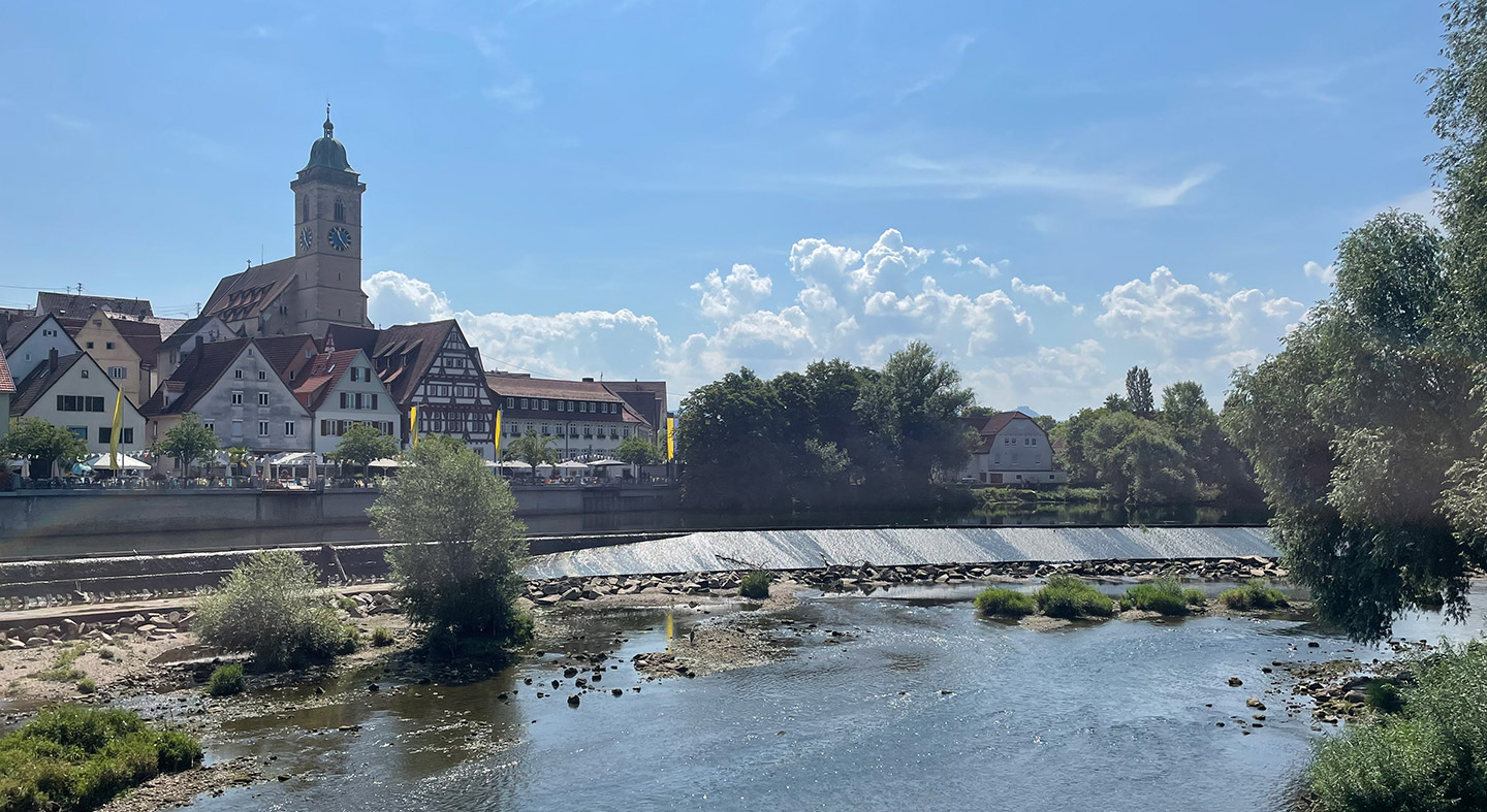 German village and river running through